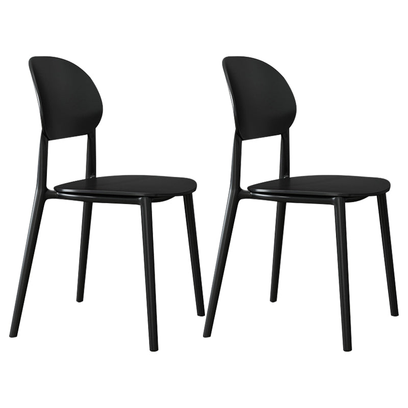 Contemporary Style Side Chair Plastic Open Back Dining Side Chair Black 2 Piece Set Clearhalo 'Dining Chairs' 'Dining Tables & Seating' 'dining_chair' 'furn' 'furn_dining_chair' 'Furniture' 'furniture_dining_chair' 'Kitchen & Dining Furniture' 5064635