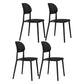 Contemporary Style Side Chair Plastic Open Back Dining Side Chair Black 4 Piece Set Clearhalo 'Dining Chairs' 'Dining Tables & Seating' 'dining_chair' 'furn' 'furn_dining_chair' 'Furniture' 'furniture_dining_chair' 'Kitchen & Dining Furniture' 5064637