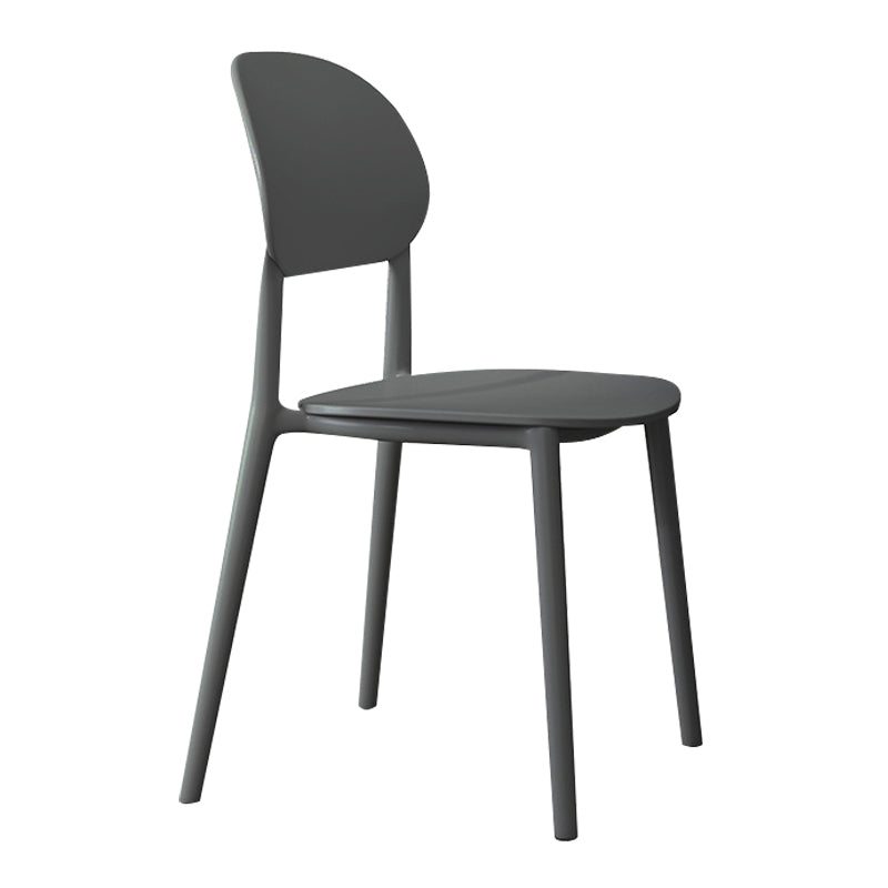 Contemporary Style Side Chair Plastic Open Back Dining Side Chair Grey 1 Piece Clearhalo 'Dining Chairs' 'Dining Tables & Seating' 'dining_chair' 'furn' 'furn_dining_chair' 'Furniture' 'furniture_dining_chair' 'Kitchen & Dining Furniture' 5064639