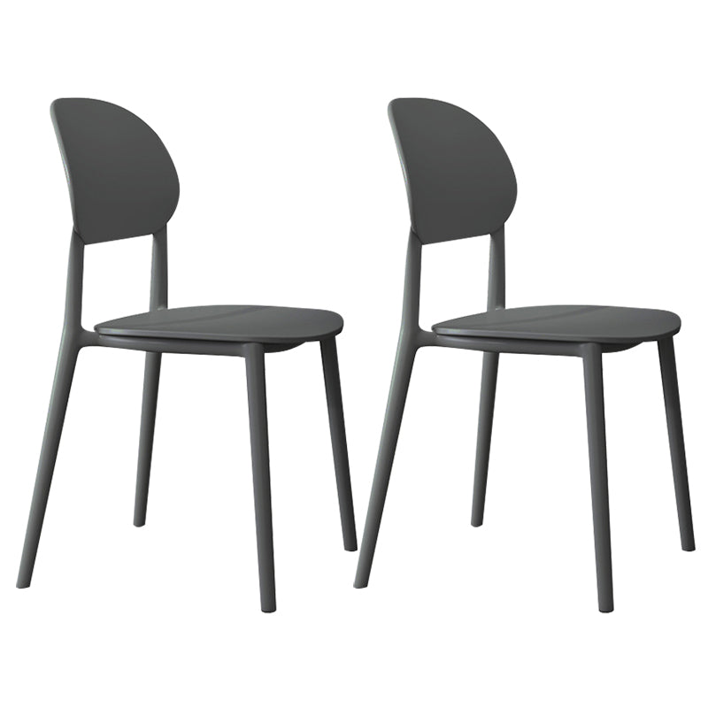 Contemporary Style Side Chair Plastic Open Back Dining Side Chair Grey 2 Piece Set Clearhalo 'Dining Chairs' 'Dining Tables & Seating' 'dining_chair' 'furn' 'furn_dining_chair' 'Furniture' 'furniture_dining_chair' 'Kitchen & Dining Furniture' 5064640