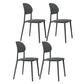 Contemporary Style Side Chair Plastic Open Back Dining Side Chair Grey 4 Piece Set Clearhalo 'Dining Chairs' 'Dining Tables & Seating' 'dining_chair' 'furn' 'furn_dining_chair' 'Furniture' 'furniture_dining_chair' 'Kitchen & Dining Furniture' 5064643