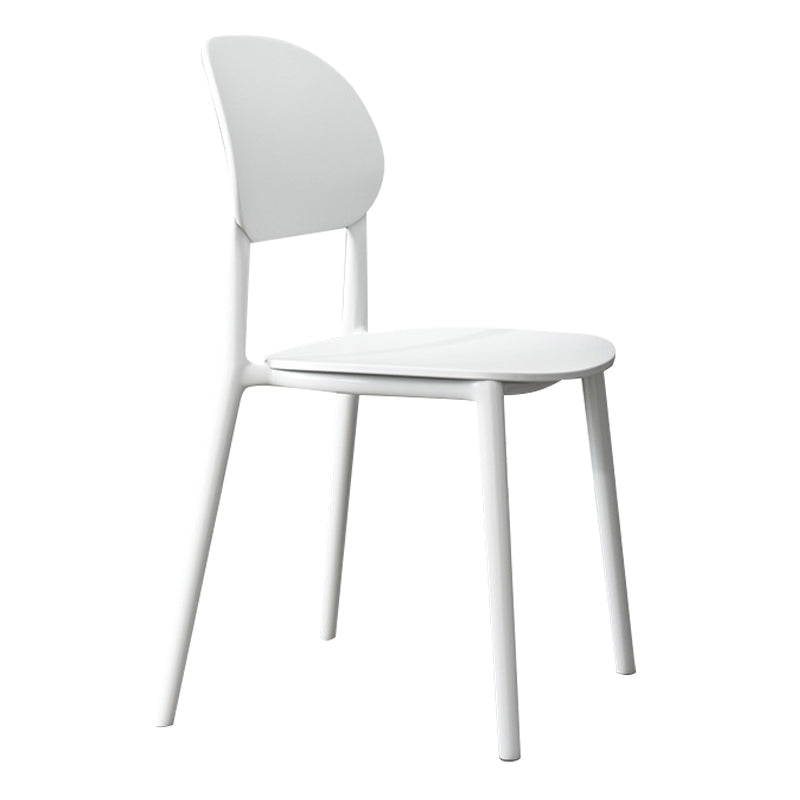 Contemporary Style Side Chair Plastic Open Back Dining Side Chair White 1 Piece Clearhalo 'Dining Chairs' 'Dining Tables & Seating' 'dining_chair' 'furn' 'furn_dining_chair' 'Furniture' 'furniture_dining_chair' 'Kitchen & Dining Furniture' 5064645