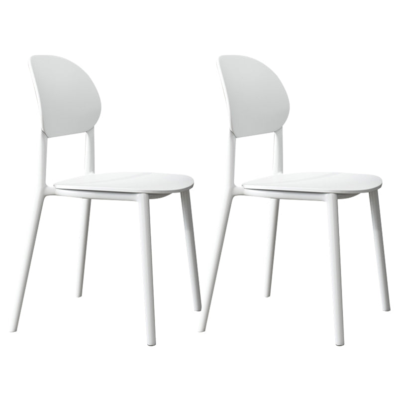 Contemporary Style Side Chair Plastic Open Back Dining Side Chair White 2 Piece Set Clearhalo 'Dining Chairs' 'Dining Tables & Seating' 'dining_chair' 'furn' 'furn_dining_chair' 'Furniture' 'furniture_dining_chair' 'Kitchen & Dining Furniture' 5064646