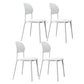 Contemporary Style Side Chair Plastic Open Back Dining Side Chair White 4 Piece Set Clearhalo 'Dining Chairs' 'Dining Tables & Seating' 'dining_chair' 'furn' 'furn_dining_chair' 'Furniture' 'furniture_dining_chair' 'Kitchen & Dining Furniture' 5064647
