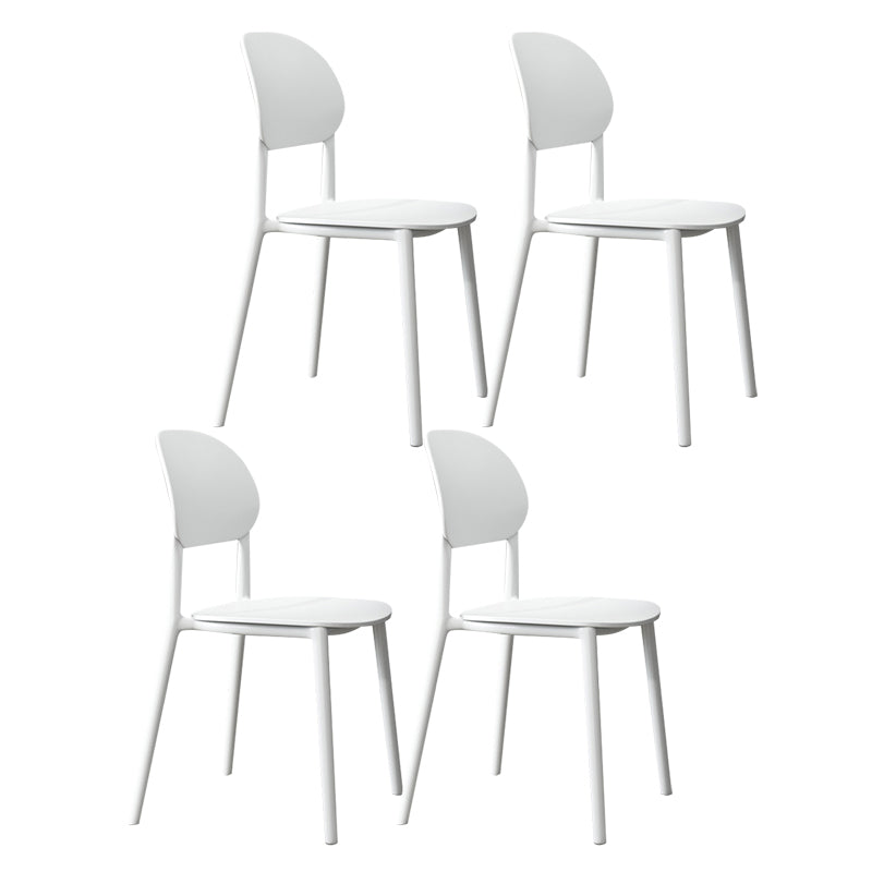 Contemporary Style Side Chair Plastic Open Back Dining Side Chair White 4 Piece Set Clearhalo 'Dining Chairs' 'Dining Tables & Seating' 'dining_chair' 'furn' 'furn_dining_chair' 'Furniture' 'furniture_dining_chair' 'Kitchen & Dining Furniture' 5064647