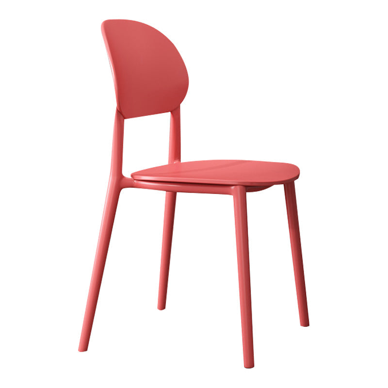 Contemporary Style Side Chair Plastic Open Back Dining Side Chair Red 1 Piece Clearhalo 'Dining Chairs' 'Dining Tables & Seating' 'dining_chair' 'furn' 'furn_dining_chair' 'Furniture' 'furniture_dining_chair' 'Kitchen & Dining Furniture' 5064648