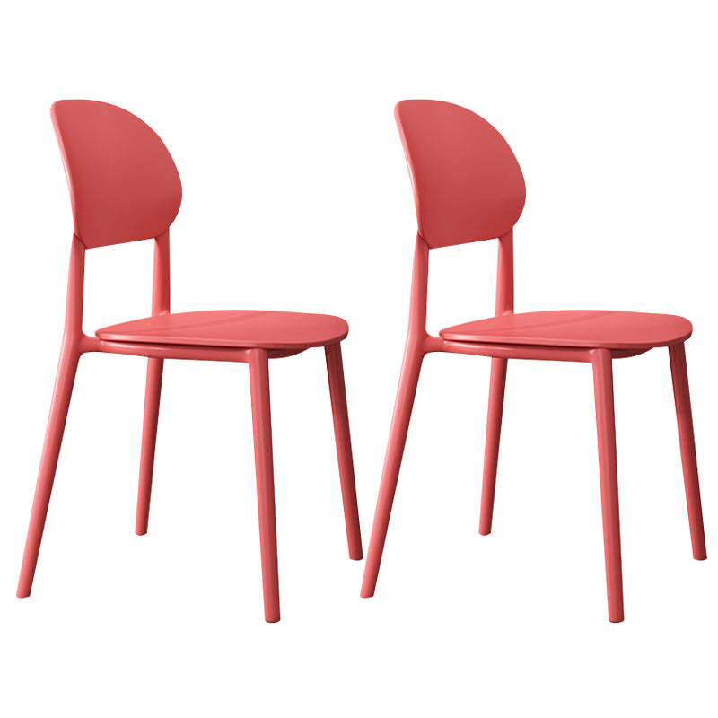 Contemporary Style Side Chair Plastic Open Back Dining Side Chair Red 2 Piece Set Clearhalo 'Dining Chairs' 'Dining Tables & Seating' 'dining_chair' 'furn' 'furn_dining_chair' 'Furniture' 'furniture_dining_chair' 'Kitchen & Dining Furniture' 5064649