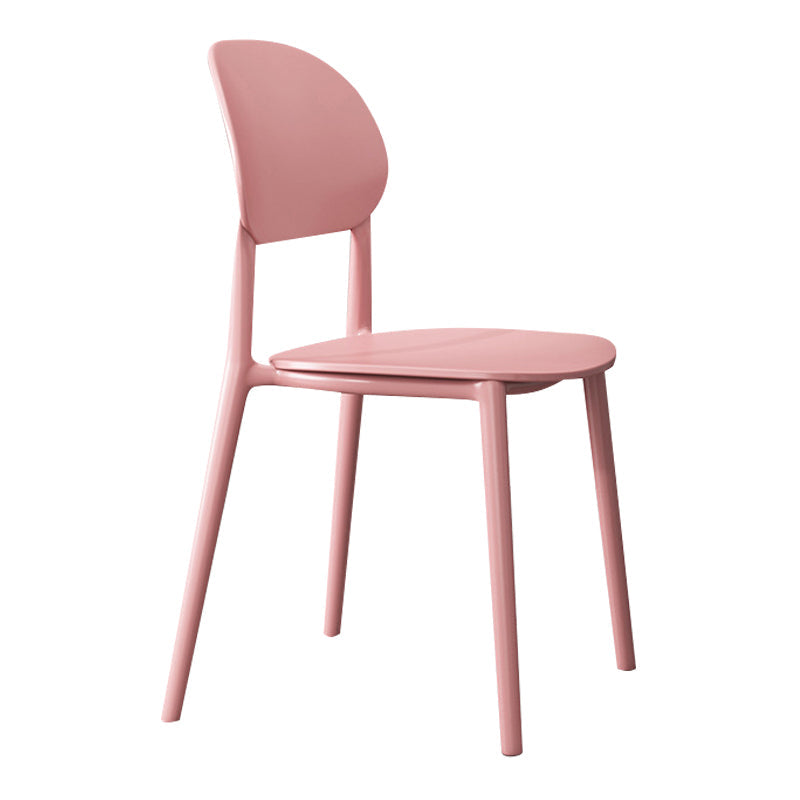 Contemporary Style Side Chair Plastic Open Back Dining Side Chair Pink 1 Piece Clearhalo 'Dining Chairs' 'Dining Tables & Seating' 'dining_chair' 'furn' 'furn_dining_chair' 'Furniture' 'furniture_dining_chair' 'Kitchen & Dining Furniture' 5064651