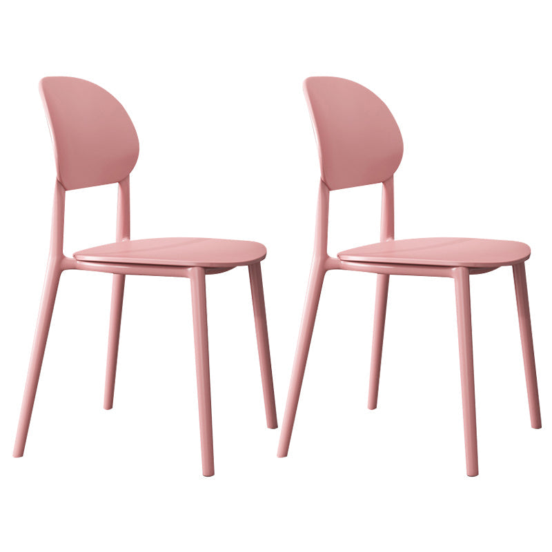 Contemporary Style Side Chair Plastic Open Back Dining Side Chair Pink 2 Piece Set Clearhalo 'Dining Chairs' 'Dining Tables & Seating' 'dining_chair' 'furn' 'furn_dining_chair' 'Furniture' 'furniture_dining_chair' 'Kitchen & Dining Furniture' 5064652