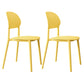Contemporary Style Side Chair Plastic Open Back Dining Side Chair Yellow 2 Piece Set Clearhalo 'Dining Chairs' 'Dining Tables & Seating' 'dining_chair' 'furn' 'furn_dining_chair' 'Furniture' 'furniture_dining_chair' 'Kitchen & Dining Furniture' 5064655