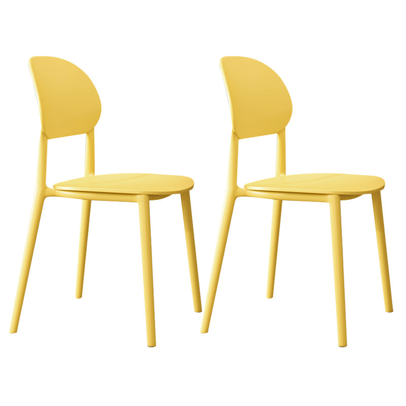Contemporary Style Side Chair Plastic Open Back Dining Side Chair Yellow 2 Piece Set Clearhalo 'Dining Chairs' 'Dining Tables & Seating' 'dining_chair' 'furn' 'furn_dining_chair' 'Furniture' 'furniture_dining_chair' 'Kitchen & Dining Furniture' 5064655