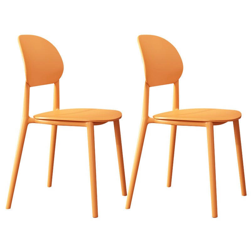 Contemporary Style Side Chair Plastic Open Back Dining Side Chair Orange 2 Piece Set Clearhalo 'Dining Chairs' 'Dining Tables & Seating' 'dining_chair' 'furn' 'furn_dining_chair' 'Furniture' 'furniture_dining_chair' 'Kitchen & Dining Furniture' 5064658