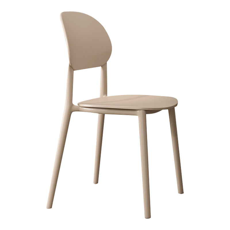 Contemporary Style Side Chair Plastic Open Back Dining Side Chair Brown 1 Piece Clearhalo 'Dining Chairs' 'Dining Tables & Seating' 'dining_chair' 'furn' 'furn_dining_chair' 'Furniture' 'furniture_dining_chair' 'Kitchen & Dining Furniture' 5064660