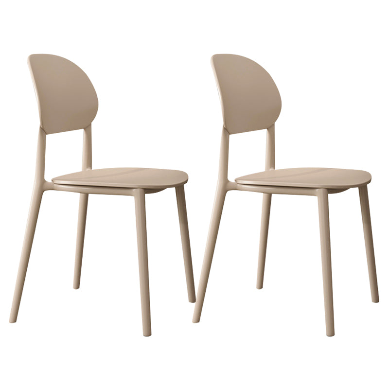 Contemporary Style Side Chair Plastic Open Back Dining Side Chair Brown 2 Piece Set Clearhalo 'Dining Chairs' 'Dining Tables & Seating' 'dining_chair' 'furn' 'furn_dining_chair' 'Furniture' 'furniture_dining_chair' 'Kitchen & Dining Furniture' 5064661