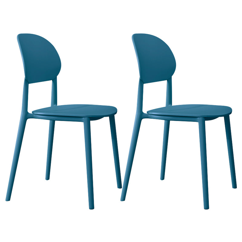 Contemporary Style Side Chair Plastic Open Back Dining Side Chair Blue 2 Piece Set Clearhalo 'Dining Chairs' 'Dining Tables & Seating' 'dining_chair' 'furn' 'furn_dining_chair' 'Furniture' 'furniture_dining_chair' 'Kitchen & Dining Furniture' 5064664