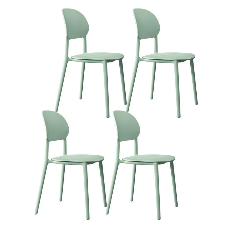 Contemporary Style Side Chair Plastic Open Back Dining Side Chair Lake Blue 4 Piece Set Clearhalo 'Dining Chairs' 'Dining Tables & Seating' 'dining_chair' 'furn' 'furn_dining_chair' 'Furniture' 'furniture_dining_chair' 'Kitchen & Dining Furniture' 5064668