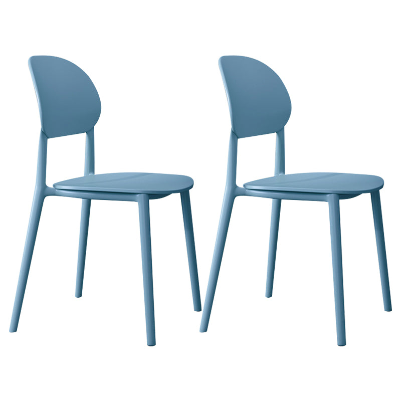 Contemporary Style Side Chair Plastic Open Back Dining Side Chair Ocean Blue 2 Piece Set Clearhalo 'Dining Chairs' 'Dining Tables & Seating' 'dining_chair' 'furn' 'furn_dining_chair' 'Furniture' 'furniture_dining_chair' 'Kitchen & Dining Furniture' 5064670