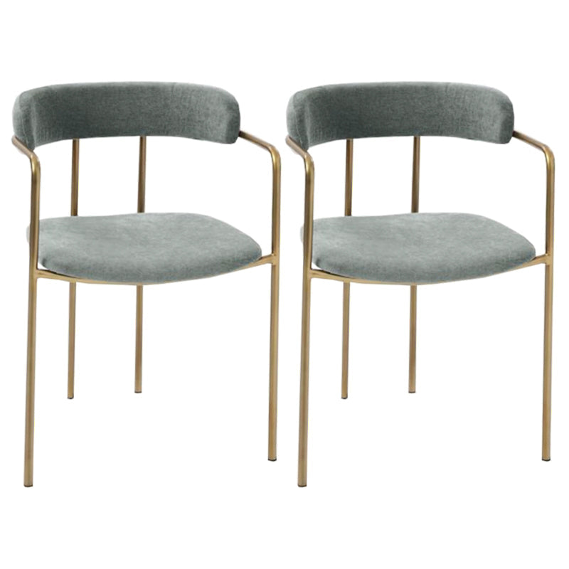 Upholstered Dining Chair Glam Style Open Back Dining Room Chair for Indoor Grey 2 Piece Set Clearhalo 'Dining Chairs' 'Dining Tables & Seating' 'dining_chair' 'furn' 'furn_dining_chair' 'Furniture' 'furniture_dining_chair' 'Kitchen & Dining Furniture' 5064674