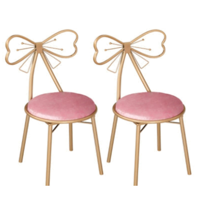 Upholstered Dining Chair Glam Style Open Back Dining Room Chair for Indoor Pink 2 Piece Set Clearhalo 'Dining Chairs' 'Dining Tables & Seating' 'dining_chair' 'furn' 'furn_dining_chair' 'Furniture' 'furniture_dining_chair' 'Kitchen & Dining Furniture' 5064678