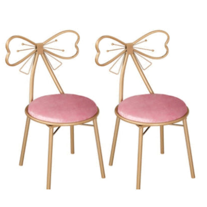 Upholstered Dining Chair Glam Style Open Back Dining Room Chair for Indoor Pink 2 Piece Set Clearhalo 'Dining Chairs' 'Dining Tables & Seating' 'dining_chair' 'furn' 'furn_dining_chair' 'Furniture' 'furniture_dining_chair' 'Kitchen & Dining Furniture' 5064678