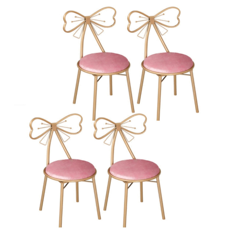 Upholstered Dining Chair Glam Style Open Back Dining Room Chair for Indoor Pink 4 Piece Set Clearhalo 'Dining Chairs' 'Dining Tables & Seating' 'dining_chair' 'furn' 'furn_dining_chair' 'Furniture' 'furniture_dining_chair' 'Kitchen & Dining Furniture' 5064679