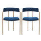 Upholstered Dining Chair Glam Style Open Back Dining Room Chair for Indoor Blue 2 Piece Set Clearhalo 'Dining Chairs' 'Dining Tables & Seating' 'dining_chair' 'furn' 'furn_dining_chair' 'Furniture' 'furniture_dining_chair' 'Kitchen & Dining Furniture' 5064681