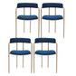 Upholstered Dining Chair Glam Style Open Back Dining Room Chair for Indoor Blue 4 Piece Set Clearhalo 'Dining Chairs' 'Dining Tables & Seating' 'dining_chair' 'furn' 'furn_dining_chair' 'Furniture' 'furniture_dining_chair' 'Kitchen & Dining Furniture' 5064683