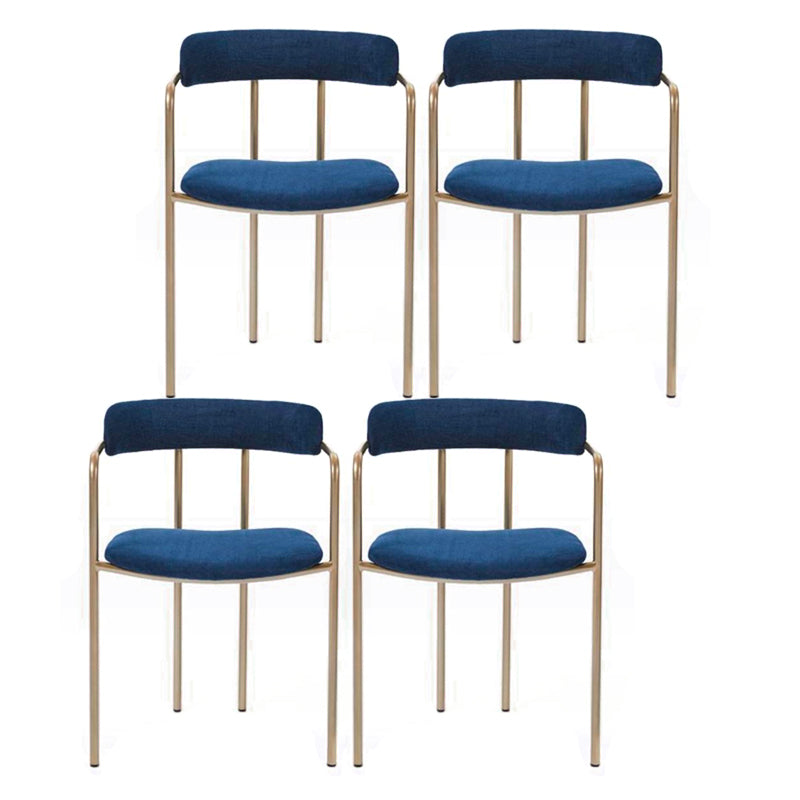 Upholstered Dining Chair Glam Style Open Back Dining Room Chair for Indoor Blue 4 Piece Set Clearhalo 'Dining Chairs' 'Dining Tables & Seating' 'dining_chair' 'furn' 'furn_dining_chair' 'Furniture' 'furniture_dining_chair' 'Kitchen & Dining Furniture' 5064683