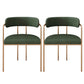 Upholstered Dining Chair Glam Style Open Back Dining Room Chair for Indoor Green 2 Piece Set Clearhalo 'Dining Chairs' 'Dining Tables & Seating' 'dining_chair' 'furn' 'furn_dining_chair' 'Furniture' 'furniture_dining_chair' 'Kitchen & Dining Furniture' 5064685