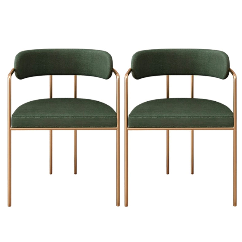 Upholstered Dining Chair Glam Style Open Back Dining Room Chair for Indoor Green 2 Piece Set Clearhalo 'Dining Chairs' 'Dining Tables & Seating' 'dining_chair' 'furn' 'furn_dining_chair' 'Furniture' 'furniture_dining_chair' 'Kitchen & Dining Furniture' 5064685