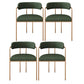 Upholstered Dining Chair Glam Style Open Back Dining Room Chair for Indoor Green 4 Piece Set Clearhalo 'Dining Chairs' 'Dining Tables & Seating' 'dining_chair' 'furn' 'furn_dining_chair' 'Furniture' 'furniture_dining_chair' 'Kitchen & Dining Furniture' 5064687