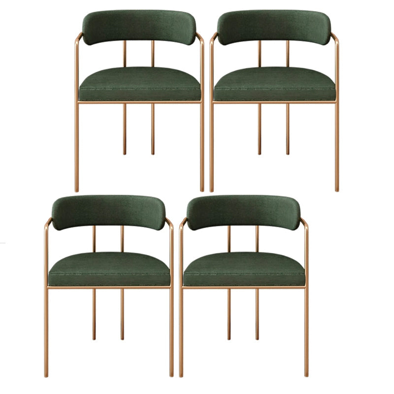 Upholstered Dining Chair Glam Style Open Back Dining Room Chair for Indoor Green 4 Piece Set Clearhalo 'Dining Chairs' 'Dining Tables & Seating' 'dining_chair' 'furn' 'furn_dining_chair' 'Furniture' 'furniture_dining_chair' 'Kitchen & Dining Furniture' 5064687