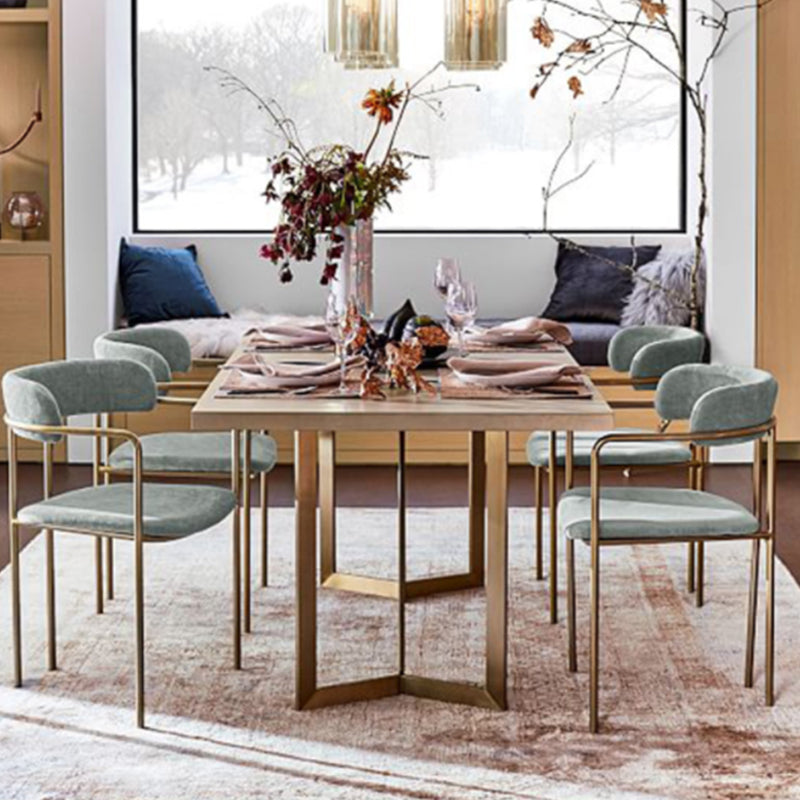 Upholstered Dining Chair Glam Style Open Back Dining Room Chair for Indoor Clearhalo 'Dining Chairs' 'Dining Tables & Seating' 'dining_chair' 'furn' 'furn_dining_chair' 'Furniture' 'furniture_dining_chair' 'Kitchen & Dining Furniture' 5064691