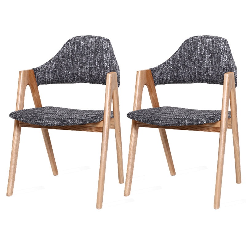 Kitchen Chairs Modern Solid Wood Armless Chairs for Dining Room Black 2 Piece Set Clearhalo 'Dining Chairs' 'Dining Tables & Seating' 'dining_chair' 'furn' 'furn_dining_chair' 'Furniture' 'furniture_dining_chair' 'Kitchen & Dining Furniture' 5064696