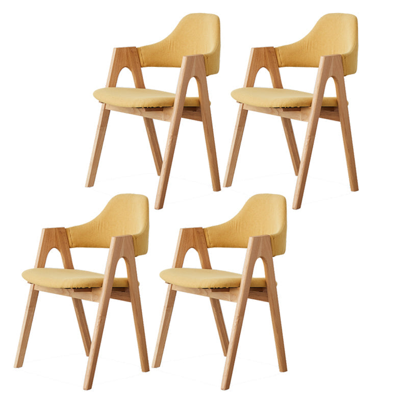 Kitchen Chairs Modern Solid Wood Armless Chairs for Dining Room Yellow 4 Piece Set Clearhalo 'Dining Chairs' 'Dining Tables & Seating' 'dining_chair' 'furn' 'furn_dining_chair' 'Furniture' 'furniture_dining_chair' 'Kitchen & Dining Furniture' 5064710