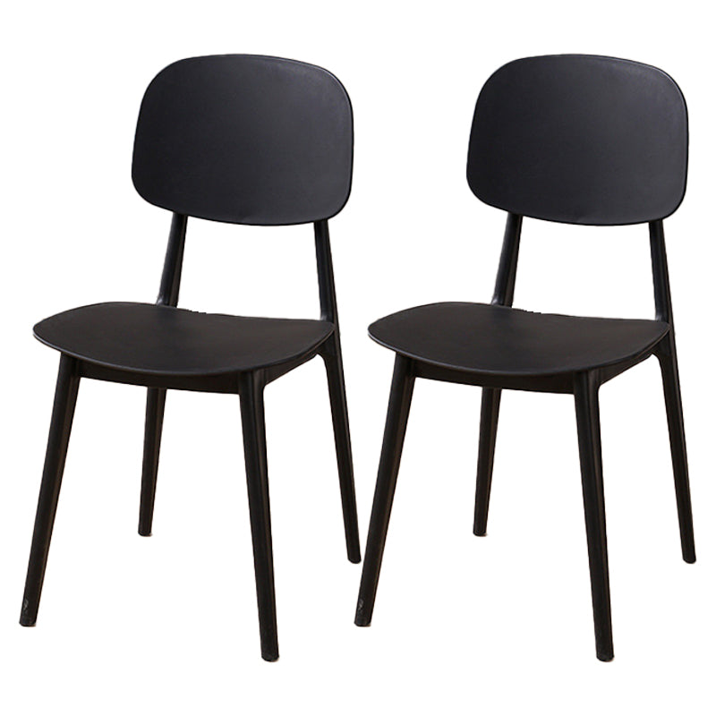 Modern Style Side Chair Plastic Open Back Dining Side Chair for Indoor Black 2 Piece Set Clearhalo 'Dining Chairs' 'Dining Tables & Seating' 'dining_chair' 'furn' 'furn_dining_chair' 'Furniture' 'furniture_dining_chair' 'Kitchen & Dining Furniture' 5064725