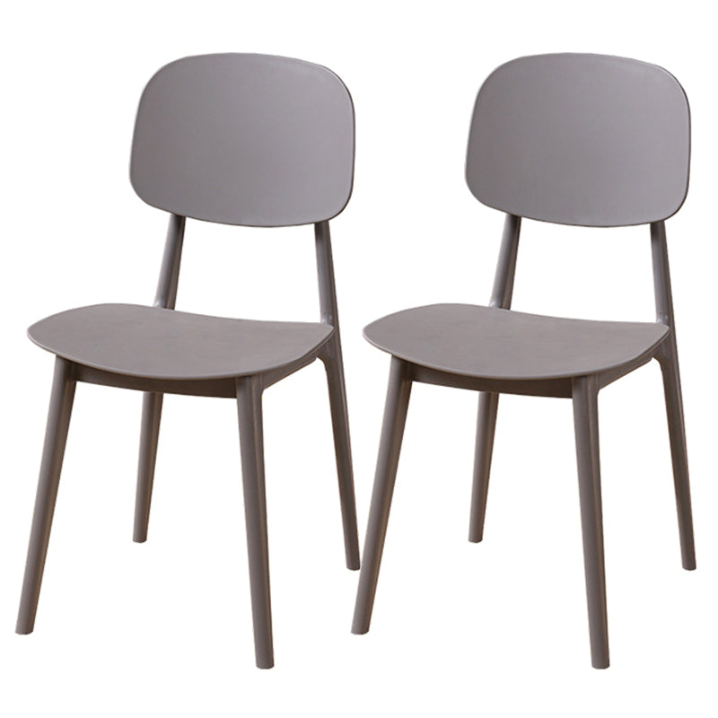 Modern Style Side Chair Plastic Open Back Dining Side Chair for Indoor Grey 2 Piece Set Clearhalo 'Dining Chairs' 'Dining Tables & Seating' 'dining_chair' 'furn' 'furn_dining_chair' 'Furniture' 'furniture_dining_chair' 'Kitchen & Dining Furniture' 5064731