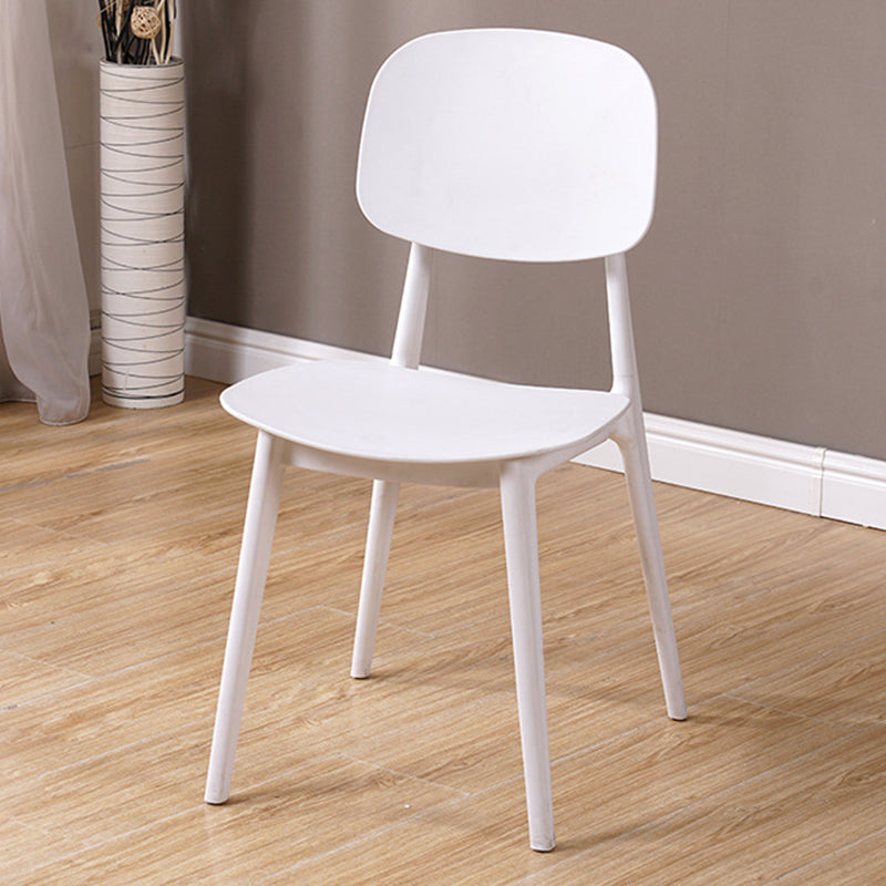 Modern Style Side Chair Plastic Open Back Dining Side Chair for Indoor White 1 Piece Clearhalo 'Dining Chairs' 'Dining Tables & Seating' 'dining_chair' 'furn' 'furn_dining_chair' 'Furniture' 'furniture_dining_chair' 'Kitchen & Dining Furniture' 5064735