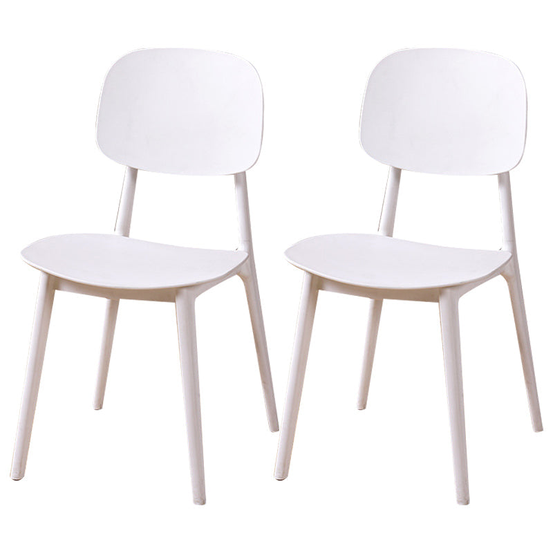 Modern Style Side Chair Plastic Open Back Dining Side Chair for Indoor White 2 Piece Set Clearhalo 'Dining Chairs' 'Dining Tables & Seating' 'dining_chair' 'furn' 'furn_dining_chair' 'Furniture' 'furniture_dining_chair' 'Kitchen & Dining Furniture' 5064738