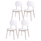 Modern Style Side Chair Plastic Open Back Dining Side Chair for Indoor White 4 Piece Set Clearhalo 'Dining Chairs' 'Dining Tables & Seating' 'dining_chair' 'furn' 'furn_dining_chair' 'Furniture' 'furniture_dining_chair' 'Kitchen & Dining Furniture' 5064740