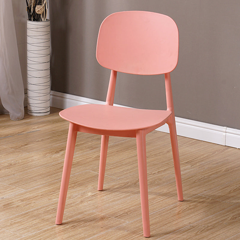 Modern Style Side Chair Plastic Open Back Dining Side Chair for Indoor Pink 1 Piece Clearhalo 'Dining Chairs' 'Dining Tables & Seating' 'dining_chair' 'furn' 'furn_dining_chair' 'Furniture' 'furniture_dining_chair' 'Kitchen & Dining Furniture' 5064742