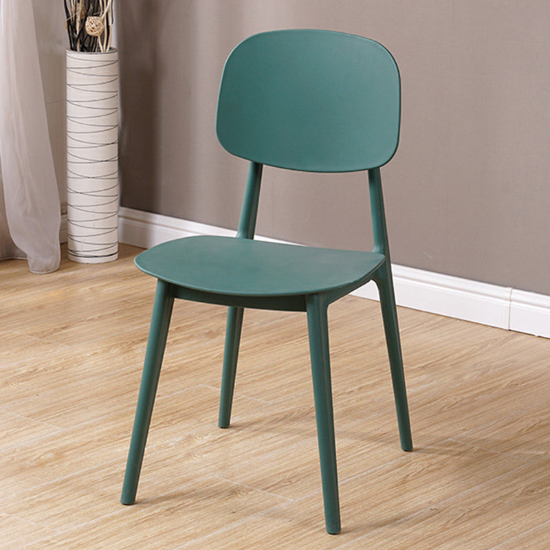 Modern Style Side Chair Plastic Open Back Dining Side Chair for Indoor Green 1 Piece Clearhalo 'Dining Chairs' 'Dining Tables & Seating' 'dining_chair' 'furn' 'furn_dining_chair' 'Furniture' 'furniture_dining_chair' 'Kitchen & Dining Furniture' 5064749