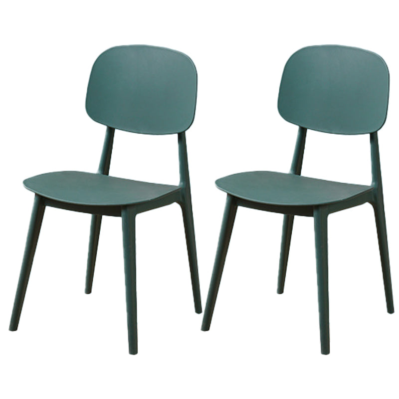 Modern Style Side Chair Plastic Open Back Dining Side Chair for Indoor Green 2 Piece Set Clearhalo 'Dining Chairs' 'Dining Tables & Seating' 'dining_chair' 'furn' 'furn_dining_chair' 'Furniture' 'furniture_dining_chair' 'Kitchen & Dining Furniture' 5064750
