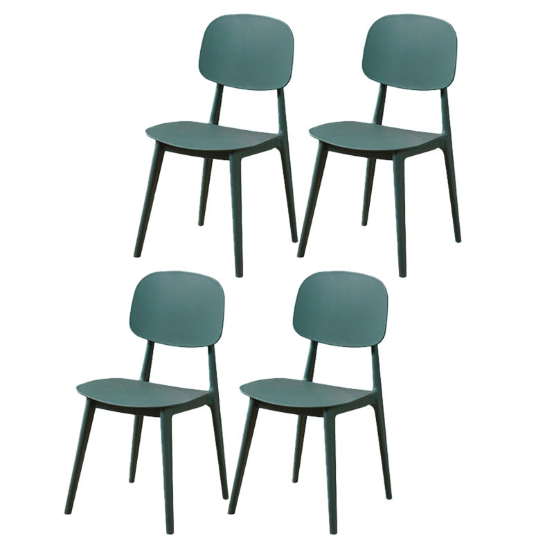 Modern Style Side Chair Plastic Open Back Dining Side Chair for Indoor Green 4 Piece Set Clearhalo 'Dining Chairs' 'Dining Tables & Seating' 'dining_chair' 'furn' 'furn_dining_chair' 'Furniture' 'furniture_dining_chair' 'Kitchen & Dining Furniture' 5064751