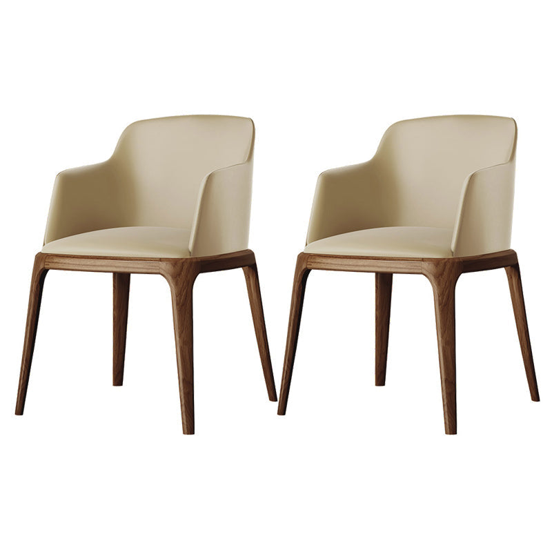 Kitchen Side Chairs Modern Solid Wood Dining Room Chair for Home Beige With Arms 2 Piece Set Clearhalo 'Dining Chairs' 'Dining Tables & Seating' 'dining_chair' 'furn' 'furn_dining_chair' 'Furniture' 'furniture_dining_chair' 'Kitchen & Dining Furniture' 5064757