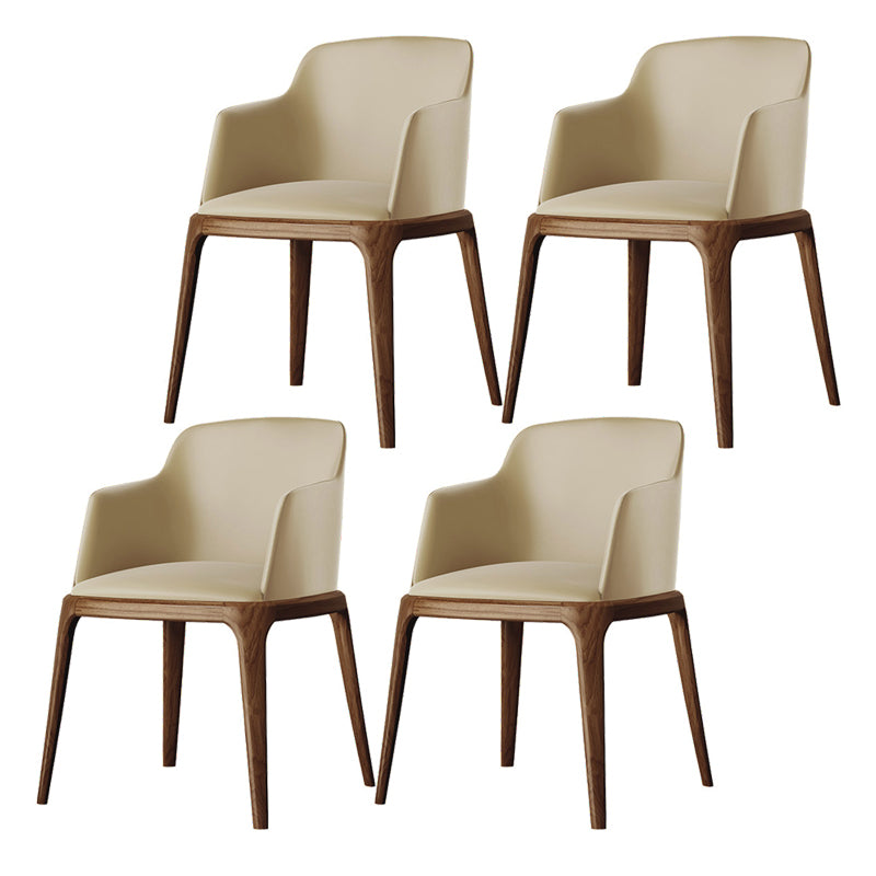 Kitchen Side Chairs Modern Solid Wood Dining Room Chair for Home Beige With Arms 4 Piece Set Clearhalo 'Dining Chairs' 'Dining Tables & Seating' 'dining_chair' 'furn' 'furn_dining_chair' 'Furniture' 'furniture_dining_chair' 'Kitchen & Dining Furniture' 5064760