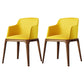 Kitchen Side Chairs Modern Solid Wood Dining Room Chair for Home Yellow With Arms 2 Piece Set Clearhalo 'Dining Chairs' 'Dining Tables & Seating' 'dining_chair' 'furn' 'furn_dining_chair' 'Furniture' 'furniture_dining_chair' 'Kitchen & Dining Furniture' 5064761