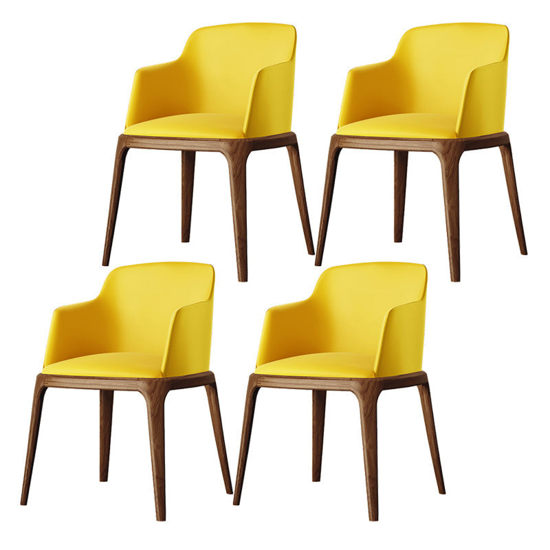 Kitchen Side Chairs Modern Solid Wood Dining Room Chair for Home Yellow With Arms 4 Piece Set Clearhalo 'Dining Chairs' 'Dining Tables & Seating' 'dining_chair' 'furn' 'furn_dining_chair' 'Furniture' 'furniture_dining_chair' 'Kitchen & Dining Furniture' 5064764