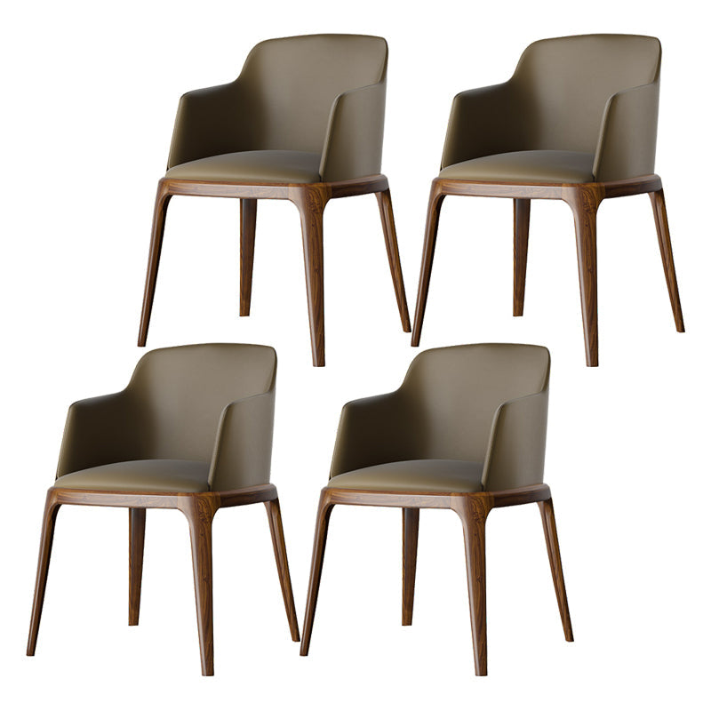 Kitchen Side Chairs Modern Solid Wood Dining Room Chair for Home Khaki With Arms 4 Piece Set Clearhalo 'Dining Chairs' 'Dining Tables & Seating' 'dining_chair' 'furn' 'furn_dining_chair' 'Furniture' 'furniture_dining_chair' 'Kitchen & Dining Furniture' 5064767