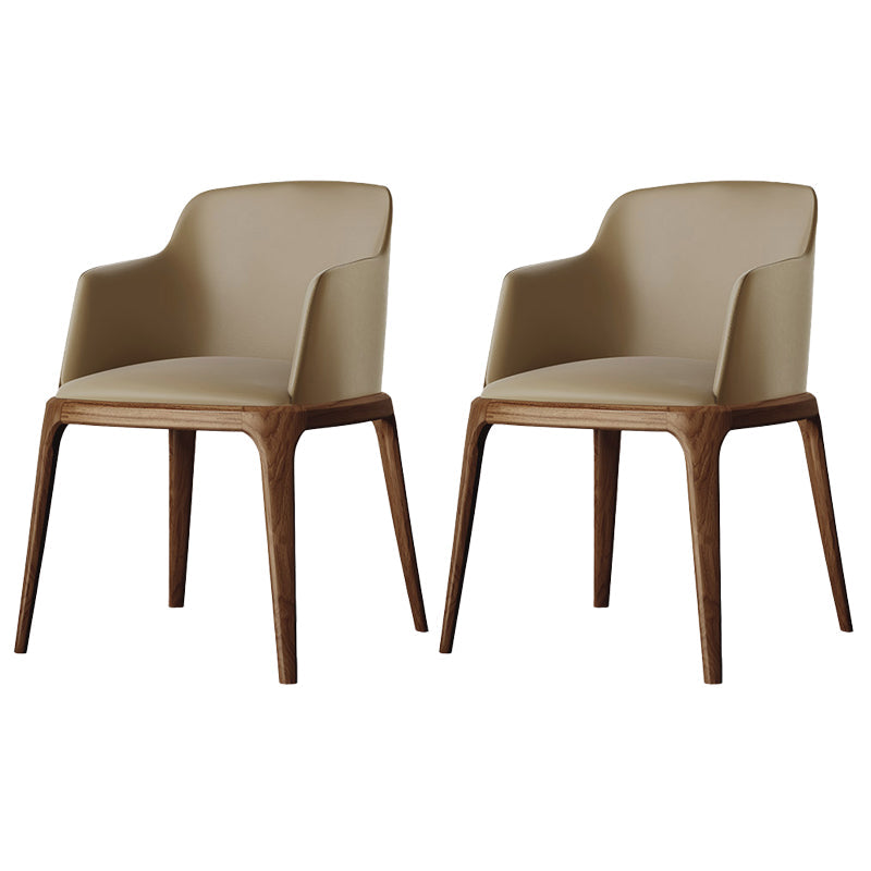 Kitchen Side Chairs Modern Solid Wood Dining Room Chair for Home Light Khaki With Arms 2 Piece Set Clearhalo 'Dining Chairs' 'Dining Tables & Seating' 'dining_chair' 'furn' 'furn_dining_chair' 'Furniture' 'furniture_dining_chair' 'Kitchen & Dining Furniture' 5064770